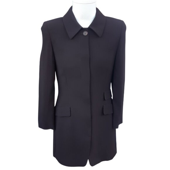 Antonio Fusco Milano Vintage SZ 4 - 2 Piece Pant Suit Chocolate Brown 100% Wool - Picture 1 of 16